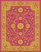 Golden Floral Vine Decorative Rug