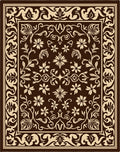 Ornate Floral Garden Cream Brown Rug