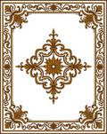 Ornate Floral Scrollwork Centerpiece Rug