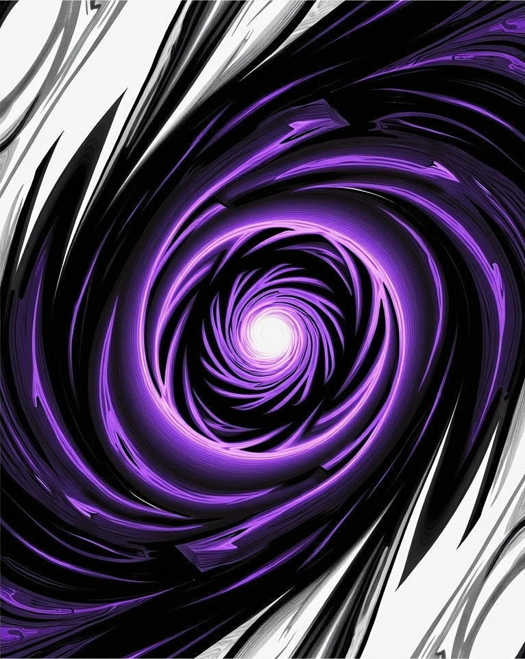 Vivid Purple Swirl Abstract Design Rug