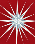 Red Starburst Geometric Contemporary Rug