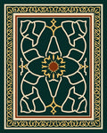Emerald Green Abstract Floral Design Rug