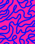 Bold Blue Abstract Line Design Rug