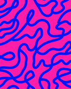 Bold Blue Abstract Line Design Rug