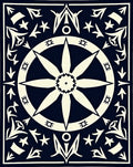 Vintage Compass Starburst Pattern Rug