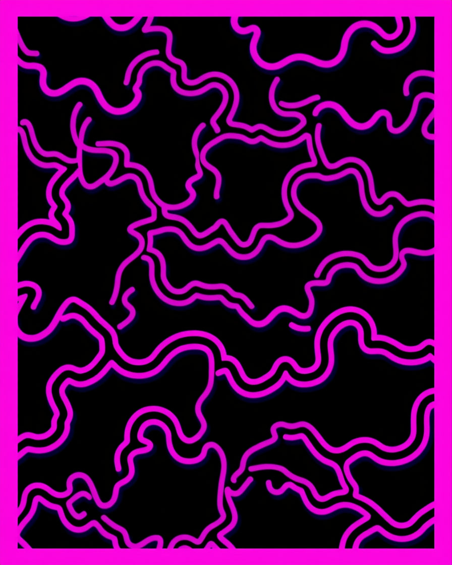 Bright Pink Wavy Lines Rug