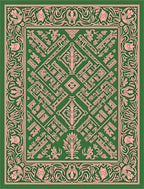 Art Nouveau Floral Geometric Pattern Rug