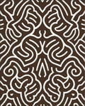 Brown White Continuous Line Art Rug