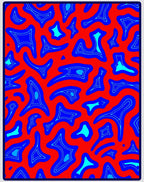 Abstract Blob Pattern With Red Background Rug