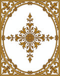Golden Rococo Floral Motif Rug