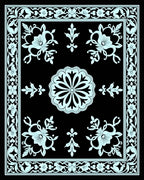 Ornate Floral Medallion Design Rug