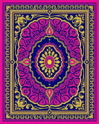 Vibrant Floral Swirls Mandala Rug