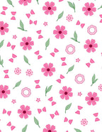 Pink Floral Bow Pattern Rug