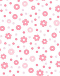 Playful Pink Floral Dot Pattern Rug