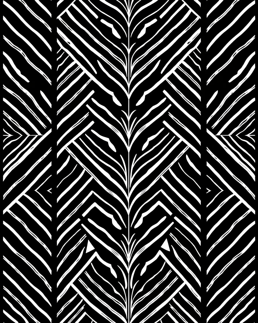 Bold Abstract Black White Lines Rug