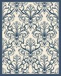 Art Nouveau Floral Damask Pattern Rug