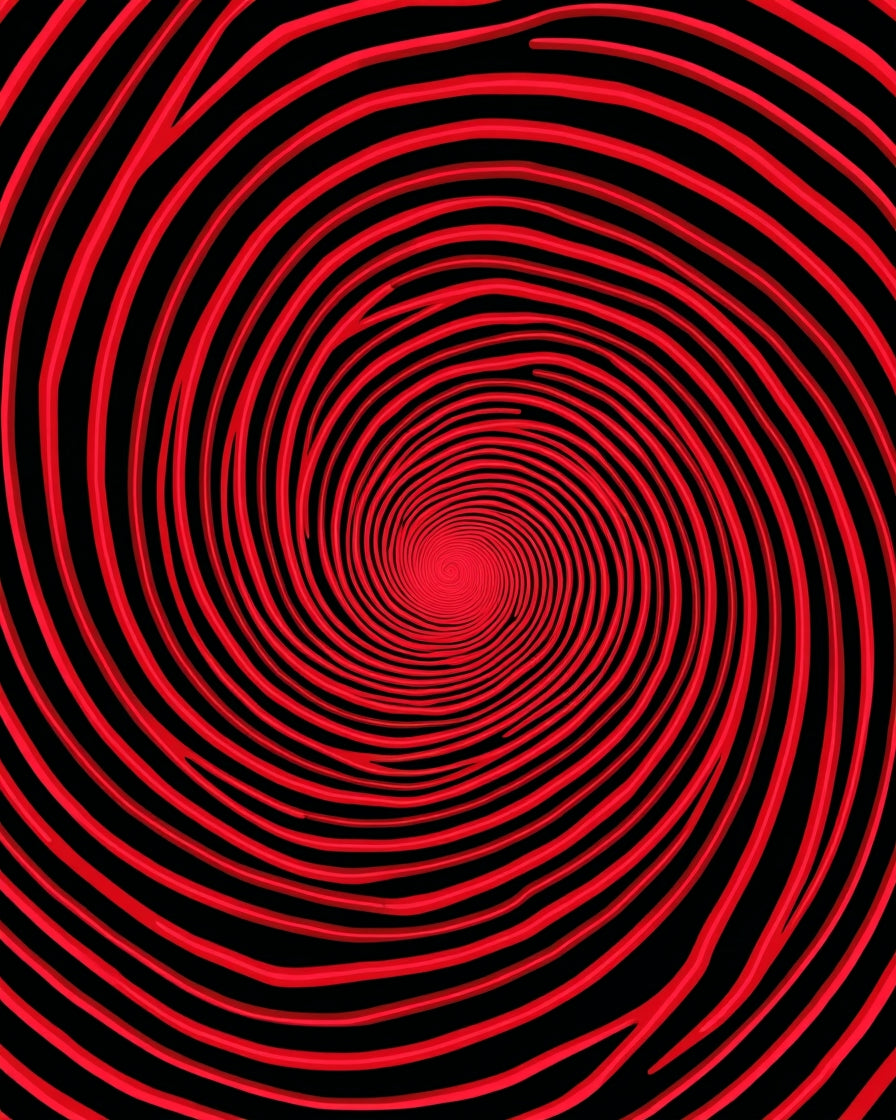 Red Swirl Patterned Dynamic Rug