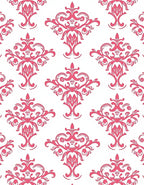 Elegant Pink Damask Pattern Rug