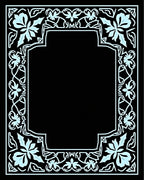 White Floral Scrollwork Accent Rug