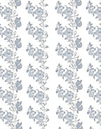 Delicate Blue Floral Vine Pattern Rug