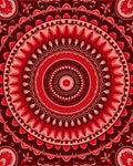 Rich Red Floral Mandala Pattern Rug