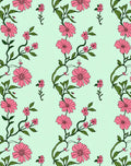 Pink Flower Vine Pattern Rug