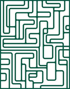 Minimalist Green Geometric Labyrinth Rug