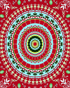 Radiant Sunburst Mandala Pattern Design Rug