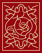 Bold Red Gold Abstract Design Rug