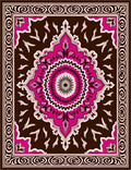 Vibrant pink floral medallion Rug