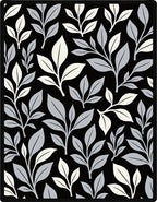 Monochrome Branch Leaf Pattern Rug
