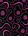 Vibrant Pink Floral Swirl Pattern Rug