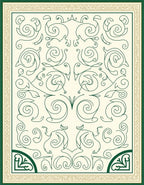 Traditional Green Swirl Floral Design Rug