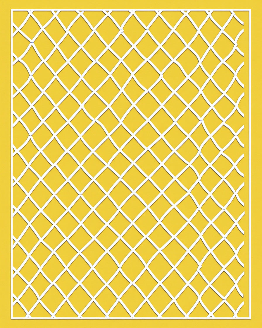 Crisp White Lattice Pattern Rug