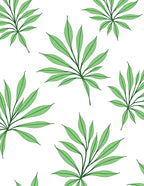 Green Leaf Patterned Fresh Design Rug