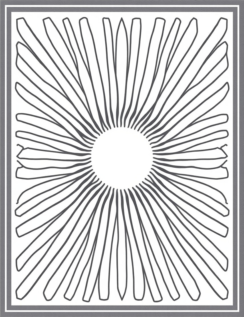 Radiant Sunburst Line Art Rug