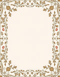Vintage Floral Leaf Border Design Rug
