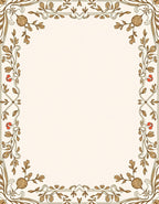 Vintage Floral Leaf Border Design Rug