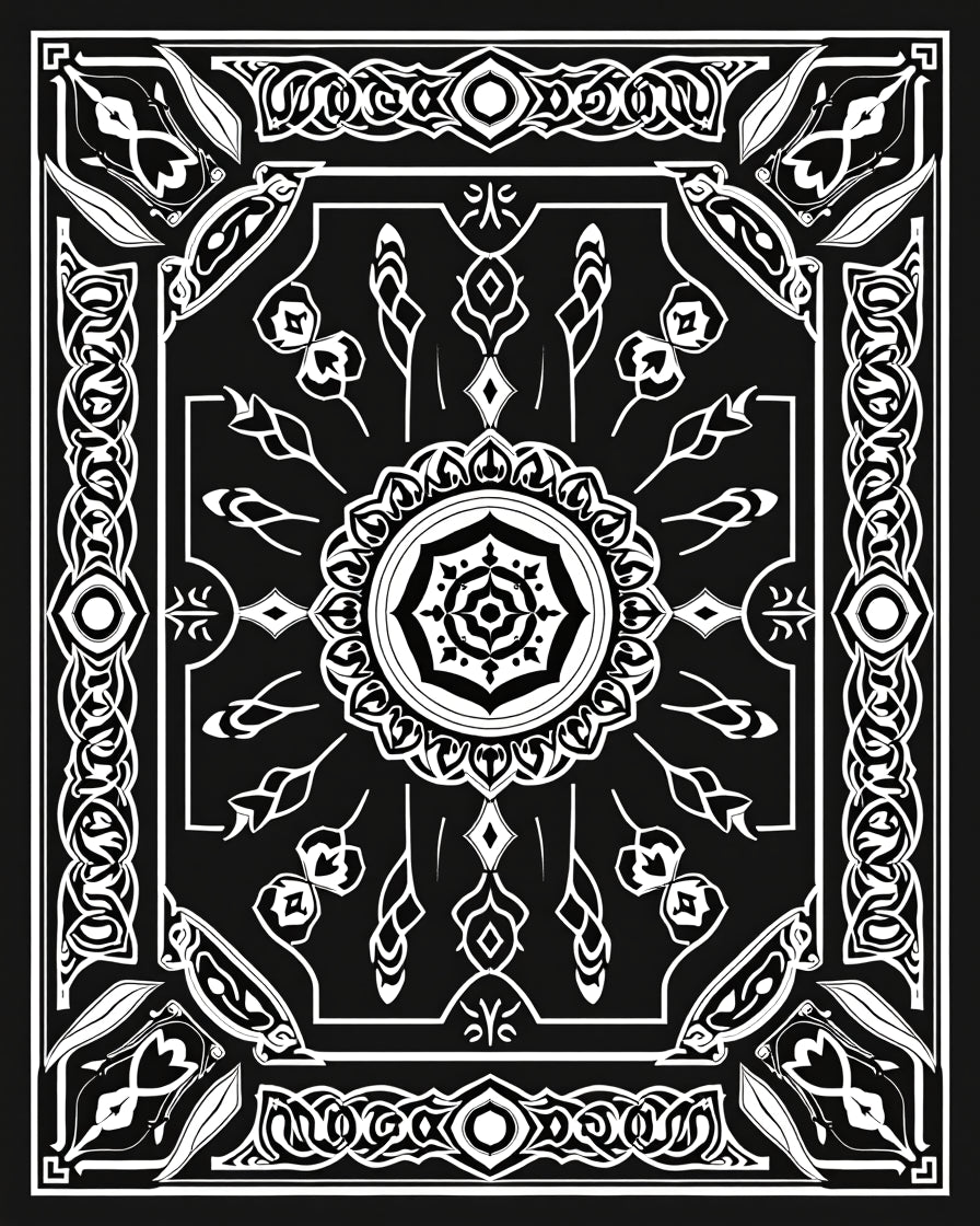Intricate Tribal Mandala Pattern Rug
