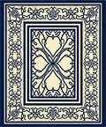Ornate Floral Bordered Ivory Rug