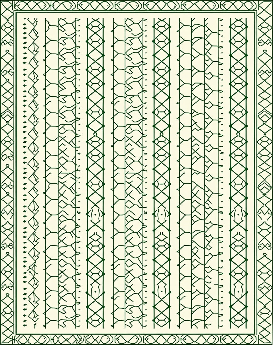 Geometric Maze Stripe Diamond Design Rug