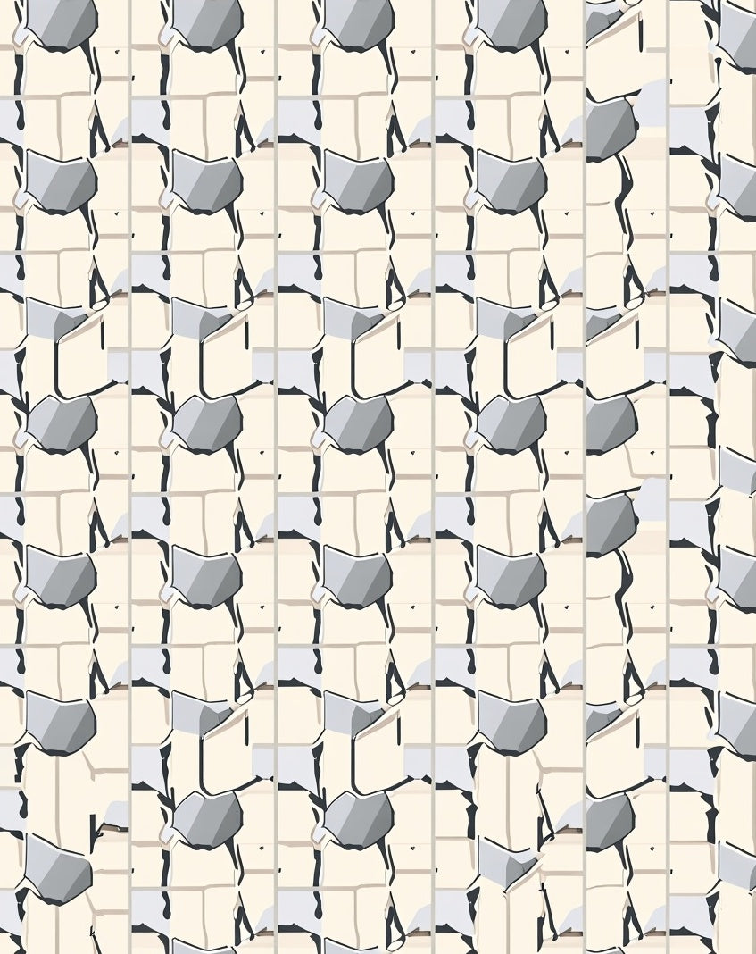 Chipped Stone Geometric Pattern Rug