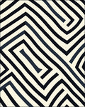 Abstract Striped Maze Pattern Rug
