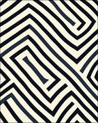 Abstract Striped Maze Pattern Rug