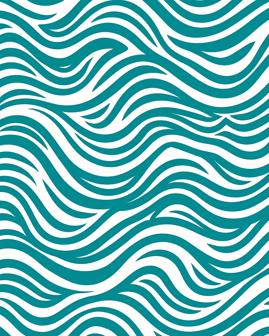 Teal Wavy Stripe Pattern Rug