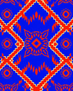 Bold Geometric Aztec Pattern Rug