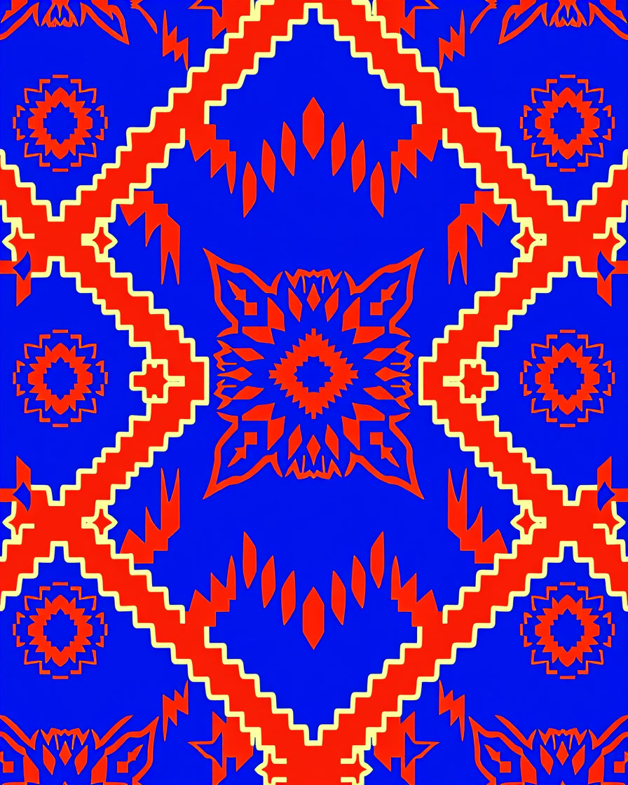 Bold Geometric Aztec Pattern Rug
