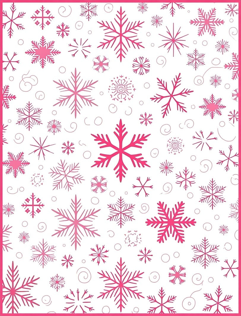 Fuchsia Snowflake Scatter Holiday Rug