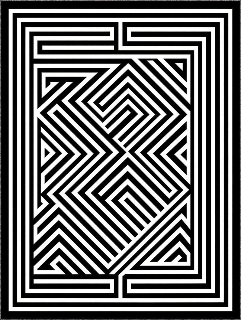 Monochromatic Geometric Illusion Rug