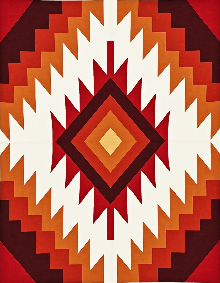 Rustic Southwestern Geometric Pattern Rug